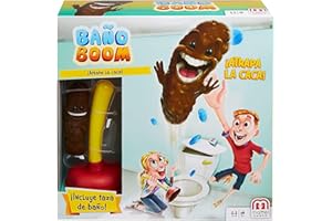 Mattel Games Baño Boom, ¡Atrapa la Caca!, juego de mesa infantil (Mattel FWW30)