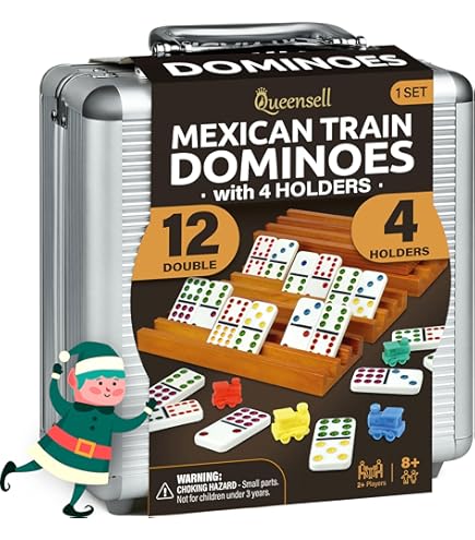 Support En Bois Pour Dominos - Plateau Organisateur Pour Jeu De Dominos Ou Mexican Train (26x6x1.7 Cm)