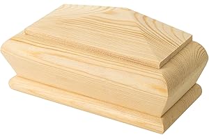 BLUEPRINT JOINERY LTD Solid Pine Pyramid Style Stair Newel Post Cap Rebate to fit 70mm Posts (Half Cap)