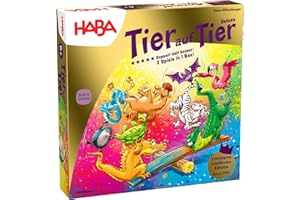 HABA Animale su Tier Deluxe Versione – Gioco impilabile e dadi in legno con 30 animali colorati e altalene, divertimento per tutta la famiglia, gioco dai 4 anni in su, 2012205001