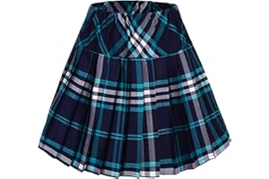 Urban GoCo Mujeres Falda Escocesa Plisada con Cintura Elástica Escuela Uniforme Falda Cuadros