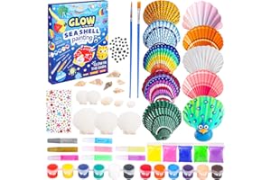 LOMIMOS Zestaw do malowania muszli, 11 miseczek i malarstwa, dekoracyjne rekwizyty "zrób to sam", zestaw do malowania, zestaw do malowania, prezent urodzinowy dla dziewcząt i chłopców