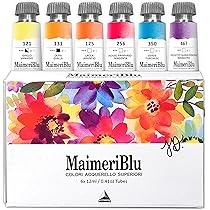 Maimeri Blu Artic Set de 6 Tubos de Acuarela 12ml. Colores Artic