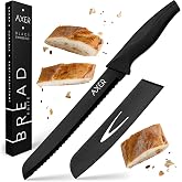 Axer Cuchillo de Pan Negro - Cuchillos Cocina Profesional - Cuchillo Pan con Funda - Bread Knife - Facas de Cozinha Para P&atilde;o