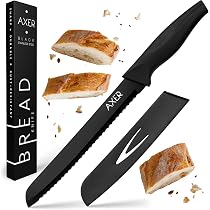 Schwertkrone Coltello da Pane in Legno d'Ulivo Solingen - Lama da 20 cm - Lama Ondulata in