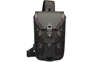 VARLIVOO Moda Zaino Monospalla da Uomo Borse a Spalla Sling Bag con USB Port Crossbody Bag Escursionismo Sportivo Impermeabile Poliestere Sling Backpack Camo