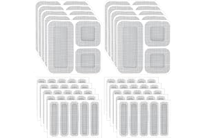 AiQInu Fliegengitter Reparatur Set,80 Stück Fenster Tür Patch Reparatur,Moskitonetz,Fliegengitter,Insektennetz-Reparaturset,Selbstklebender Insektenschutz-Schwarz 20 Blätter