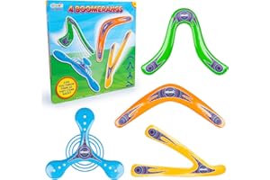 abeec Boomerangs - 4 Designs - Traditional, Seagull, Trefoil, Wishbone - Kids Outdoor Toys - Family Fun - Beach Games - Garden Toys For Children - Boomerangs for Boys and Girls