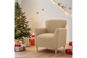 LiveGo Stretch Banquet Armchair Slipcover, Knit Chair Covers with Arms, Non-Slip Waterproof Chair Slipcover for Living Room, Office, Reception, and Pet-Friendly Furniture Protector (Khaki)