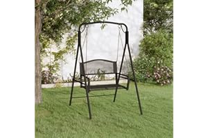 Festnight Gartenschaukel Hollywoodschaukel aus Metall Eisen Schaukel Hängebank Schaukelbank Outdoor Hollywoodschaukel 1 Sitzer