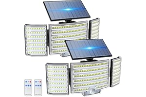 ‎NIPIFY nipify 2 Stück Solarlampen für Außen mit Bewegungsmelder, 238 LED Super Hell Solar Aussenleuchte mit Fernbedienung, 3 Modi IP65 Wasserdichte Solarleuchte für Garten Outdoor Wand