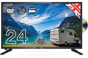 Cello ZSF0242 12 Volt 24 inch Full HD LED TV, Built-in DVD Player, Made in UK, Freeview TV HD, Satellite Receiver, HDMI, USB 2.0, Record Live, TV with DVD Player Built in, TV for Campervans