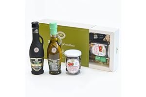 ‎KORVEL MEDITERRANEAN QUALITY PRODUCTS Zestaw upominkowy KORVEL Premium - ORGANICZNA Oliwa z Oliwek Extra Virgin z Oliwkami Kalamata - Oliwa z Oliwek z Ziołami Śródziemnomorskimi - Suszone Pomidory - Prezenty z Podziękowaniami