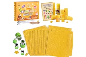 YOOHBERRYS Bienenwachsplatten für Kerzen, 24PCS Gelbe Bienenwachsplatten, Wachsplatten für Kerzen mit Geschenkbox (20 * 20 cm) Familie Freunde und Kinder