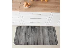 Comart - Tappeto Cucina Malaga - Passatoia 100% PVC - Antimacchia - Antiscivolo - Impermeabile - Tappetino Lavabile in Lavatrice - Corsia Moderna per Cucina e Corridoio - Legno Grigio - 55x75 cm