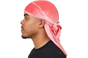 Veeta Superior Velvet Durag – Weiche Samt-Durags für Männer und Frauen, Lange, doppelt breite Träger, seidiges Durag-Futter, dreifach genäht