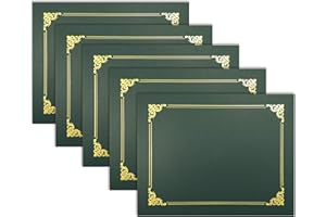 Better Office Products 25 Pack Green Certificate Holders, Diploma Holders, Document Covers with Gold Foil Border, by , for Letter Size Paper, 25 Count, Hunter Green