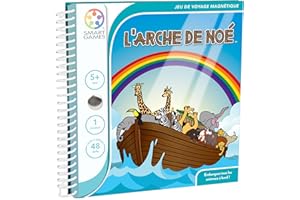 SmartGames - L'Arche de Noé - Jeu de Voyage Magnétique - Embarquez tous les animaux à bord - 48 Défis de Différents Niveaux - 1 Joueur - A partir de 5 Ans