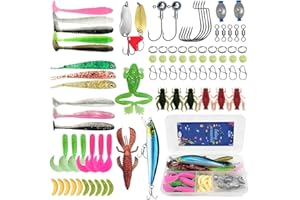 Allony Fishing Lures Set, 83 PCS Fishing Accessories Kit, Baits Kits Mixed Tackle, Includes Accessories, Lure Box, Bait, Hooks, etc, Suitable for Freshwater and Saltwater