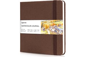 Akvarellskissbok av 100 % bomull | Cold Press-papper, 300 g/m² (140 lb) | 19 x 19 cm