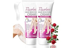 MRCUVARYAS Crema de depilación – 2 unidades de crema para eliminar el vello facial sin dolor para pieles sensibles, fórmula suave, crema para depilación íntima para bikini, zona púbica, cara y cuerpo (2 rosas)