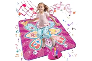WOCVRYY Tappetino da Ballo per Bambin Tappetini da Ballo Bambina Giocattolo Tappeto Musicale da Ballo con 7 Livelli 11 Musica Integrata modalità Piano per 3-12 Anni (Senza Bluetooth)
