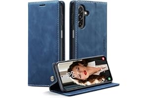 KZB Handyhülle für Samsung Galaxy A17 5G Hülle Premium Leder Klappbar Tasche Flip Case Magnet Kartenfach Standfunktion Klapphülle Schutzhülle für Samsung Galaxy A17 4G/5G - Blau