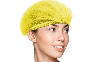 100 x Simply Direct Gelb Einweg Haarnetz/Mob Kappen die in einem wiederverschließbaren Beutel geliefert werden
