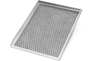 onlyfire Plancha Plaque de Cuisson en INOX, 40 x 30 cm, avec Revêtement Antiadhésif, pour Barbeque à Gaz et Charbon, Plaque de Cuisson Gaz