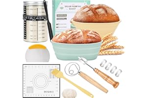 WADEO Cestino Lievitazione Pane, [18 Pezzi] Kit per avviamento Pasta Madre, Regalo Perfetto per Mamme, Mogli, Fidanzate, Appassionati di Panificazione