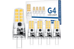 EvaStary Ampoule LED G4 12V AC/DC, 220LM Blanc Chaud 3000K, 2W Équivalent 25W Ampoule Halogène, Sans Scintillement, Non-Dimmable, LED 12V pour Lustre, Hotte d'aspiration pour la Cuisine, Lot de 5
