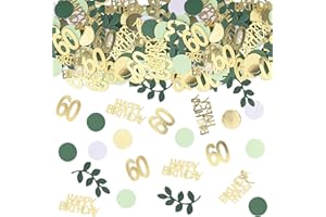 GoldRock Konfetti 60 Geburtstag Deko Grün,200 Stk Tischdeko 60 Geburtstag Frauen Männer,60er Streudeko Geburtstags Gold,60. Geburtstage Deko Confetti,Deko 60 Geburtstage Mann Frau,60 Jahre Dekoration