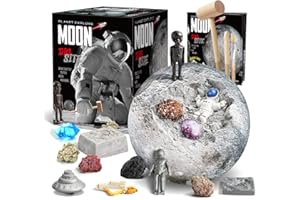 Byncceh luna Kit di scavo con 13 tesori - Minerali cristalli di pietra preziosa scavare giocattolo per bambini, Sistema Solare Regalo per Bambini