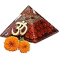Anciently Original Rudraksha Orgonite Pyramid - Energy Generator Pyramid Vastu Pyramid Reiki Healing Pyramids & Feng Shui Pyramid (3 Inch Width X 2 Inch Height) 1 Piece