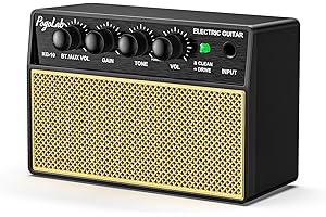 POGOLAB Amplificateur Combo Guitare 5W, Mini Ampli Portable Avec Deux Canaux, Rechargeable Bluetooth Sans Fil Pour Entraînements