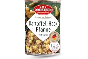 ‎DREISTERN DREISTERN Kartoffelpfanne 400g I Mit Gehacktem & Gurke I Herzhaftes Fertiggericht in recyclebarer Konservendose I Lange Haltbarkeit dank natürlicher Konservierung I Hausmacher Qualität