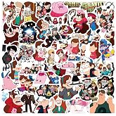 50 Pcs Cute Gravity Falls Stickers for Laptop Bumper Skateboard Water Bottles Computer Phone Guitar Cartoon Stickers for Kids