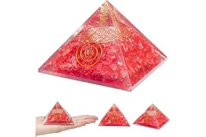 FASHIONZAADI 75-85mm Rode Onyx Piramide Bloem Van Leven & Kristalpunt Voor Chakra Balancing Stone Piramide Reiki Healing Kristal Positieve Energie Tool Woonkamer en Huis Decor Gift