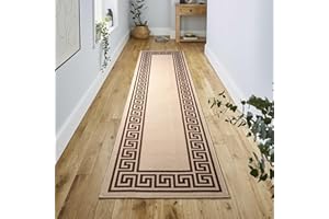 renoazul® Carpet Runners for Hallways Non-Slip Long & Wide Heavy-Duty Plain | 80 x 300 cm Super Absorbent Indoor Stair Carpet and Kitchen Anti-slip Floor Mats - Greeky Rug - Beige & Brown