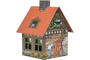 Crottendorfer - Domek na kadzidełka metalowy wraz z uchwytem na kadzidełka - na kadzidełka rozm. M - Wymiary: 7,2 x 7,8 x 9,8 cm - Motyw: Browar - Made in Germany