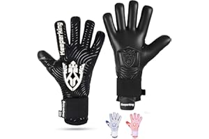 Keeperking Gants de Gardien de But de Football Professionnels pour Enfants, garçons, Jeunes, Adultes, Hommes - Gants de Gardien de But de Football - Forte adhérence - Protection de la Paume en Latex