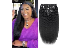 VIPBEAUTY Clip in Hair Extensions Real Human Hair Clip ins Remy Human Hair Clip in Extensions Black Women Invisible Natural Straight Seamless Clip on Hair Extensions 8pcs 18 Clips Double Weft 18inch