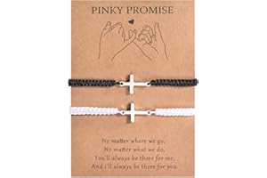 MANVEN Bracelet Couple Croix Bracelet Assorti Tricoté à La Main Cadeaux Copain Petite Amie Lui Et Elle Femmes Hommes Filles GarçOns Familles Cadeaux D'Anniversaire Cadeaux De NoëL