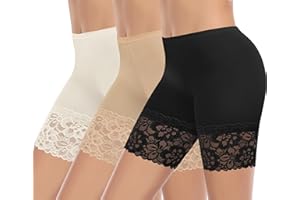 Justay Sowarm 3-pak damskich szortów zapobiegających otarciom, miękkie spodenki ochronne, szorty, damskie niekręcone i oddychające legginsy, długa bielizna pod sukienkę, jazdę na rowerze, jogę, 3 szt