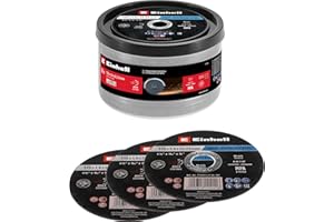 EINHELL ACCESSORIES Discos de corte de metal originales Einhell de 50 piezas y 115 mm de diámetro en lata (separación rápida, procesamiento de metal, corte fácil, certificado MPA, independiente de la marca
