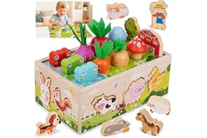 KMTJT Toddlers Montessori Wooden Toys for 1 Year Old: Baby Toys 12-18 Months | 1st One First Birthday Gifts for 1 2 3 Year Old Girls Boys | Educational Learning Fine Motor Skills Toy