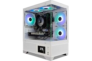 ionz Gaming PC - Desktop Computer, AMD Ryzen 5 5500, NVIDIA RTX 5060, 16GB RAM, 1TB NVMe SSD, Windows 11, 500W 80+ PSU, WiFi, LED Display, Aether Vision, White
