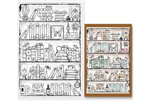 ‎GLOBLELAND GLOBLELAND Vintage Bücherregal Stempel Für Kartenherstellung Dekorative Bücher Bücherregale Transparente Silikonstempel Für DIY Scrapbooking Zubehör Prägepapier Karten Album Dekoration