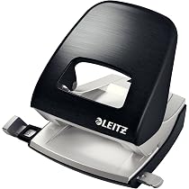 Agrafeuse Métallique Leitz Style - Capacité 15 Feuilles - Chargement Arrière - Noir Satiné - Agrafes Incluses