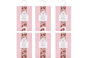 GOPERFUMME 6pcs Profuma Armadio Vestiti, Profumatori Armadio e Cassetti, Profumo Aromi Sacchetti Lavanda Profumati per Armadio Cassetti Armadietti, Profumatore Auto, Scarpiera Deodorante Armadio (6Rosa)